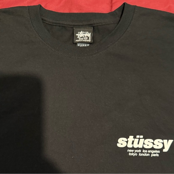 Stussy Black Tee with White Logo - Picture 4 of 5